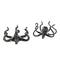 Black Aluminum Metal Octopus with Splayed Arms Sculpture Set